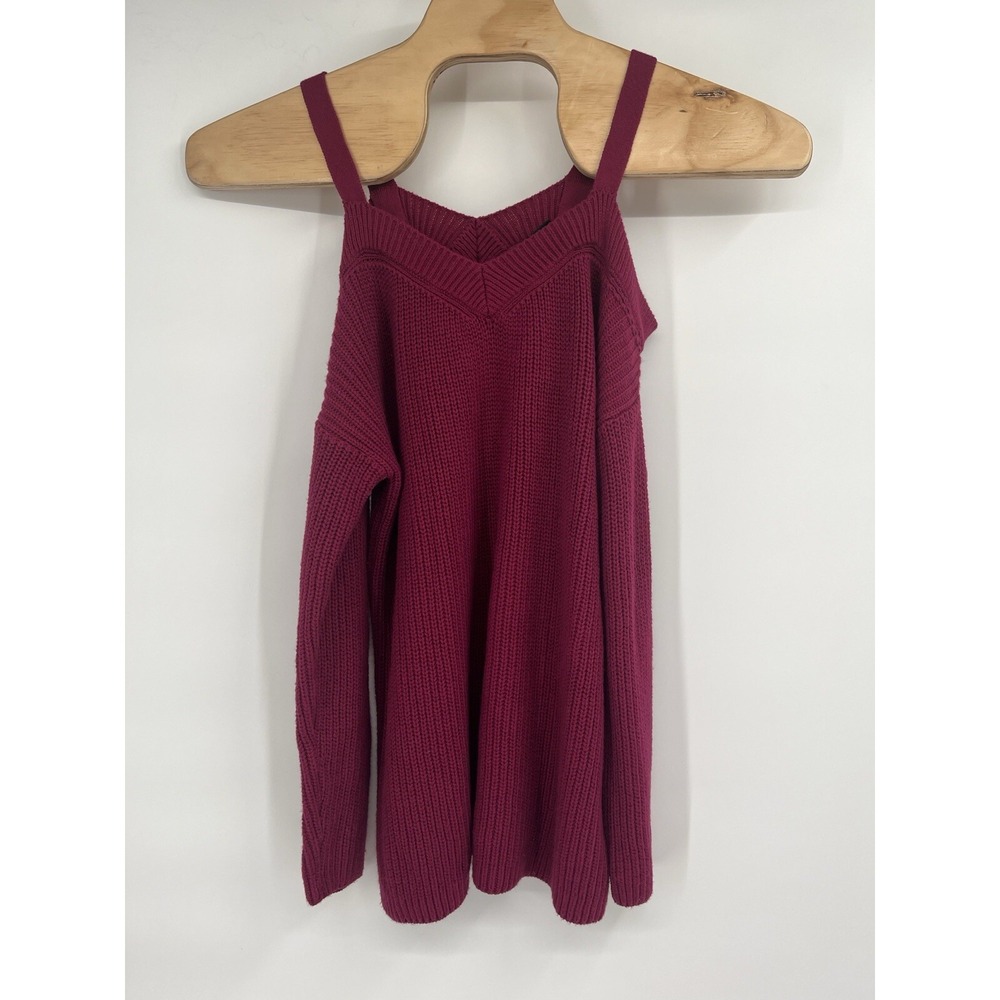 Torrid Cold Shoulder Tunic Sweater Wine Red Knit Women's Plus Size 1X